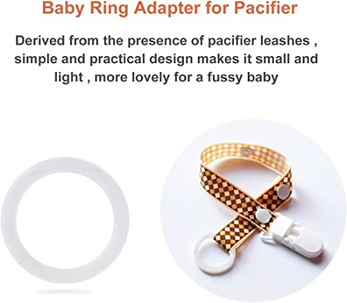 20 STÜCKE Sichere Schnuller Halter O Ringe Schnuller Dummy Zubehör Kette Clips Adapter Halter für Baby(Transparent)