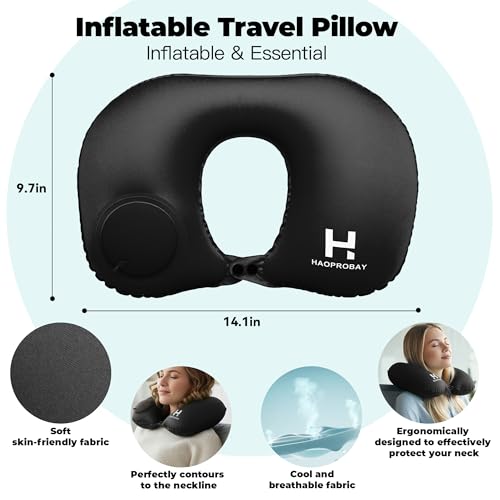 Almohada inflable de viaje con soporte lumbar y accesorios miniatura 2