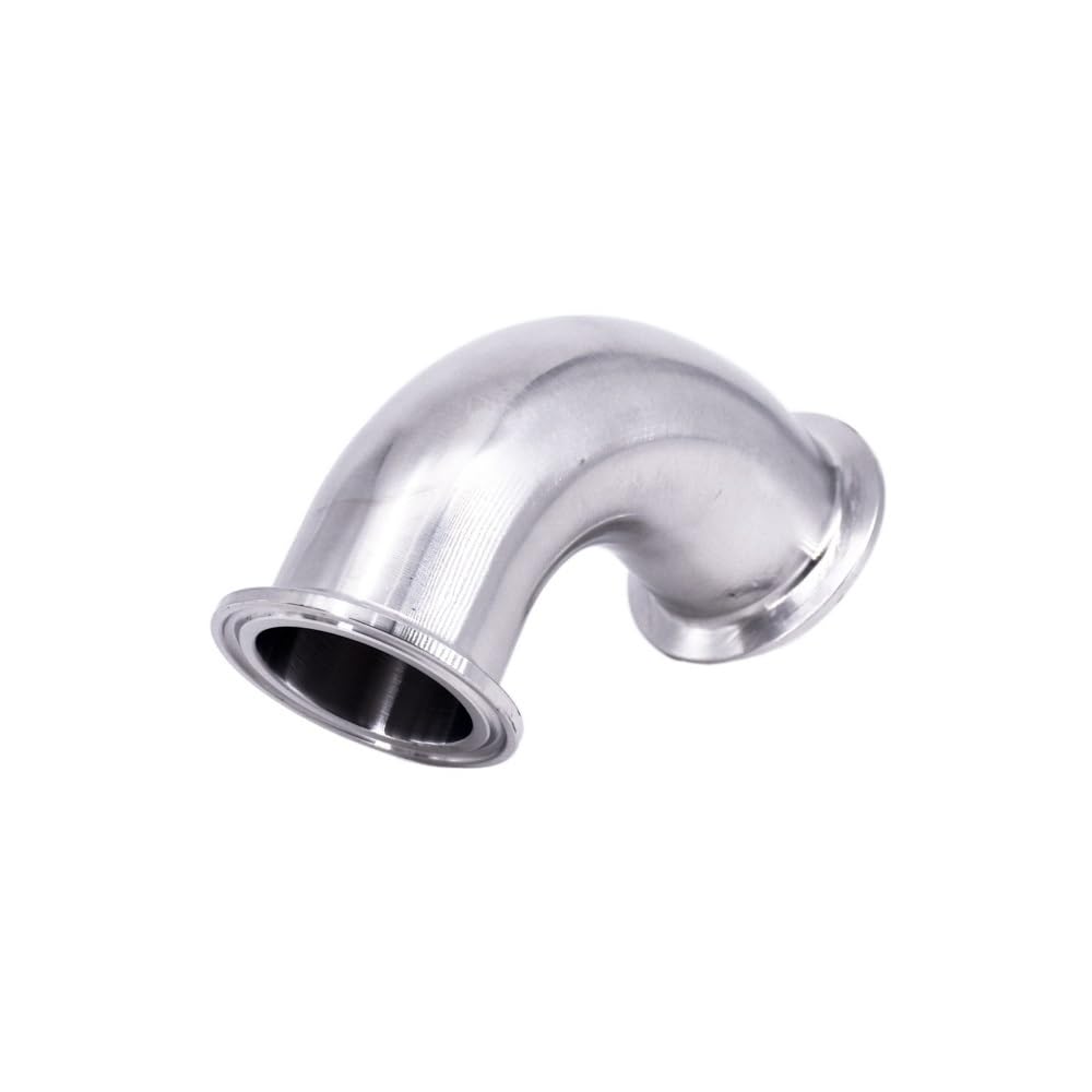 zorfar 38mm 1-1/2" Pipe OD 1.5" Tri Clamp Ferrule OD 50.5mm SUS 304 Stainless Steel 90 Degree Elbow Sanitary Pipe Fitting Homebrew(SUS 304)