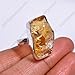 Natural Raw Citrine Gemstone 925 Sterling Silver Yellow Stone Handmade Statement Promise Rings Jewelry for Women (8)