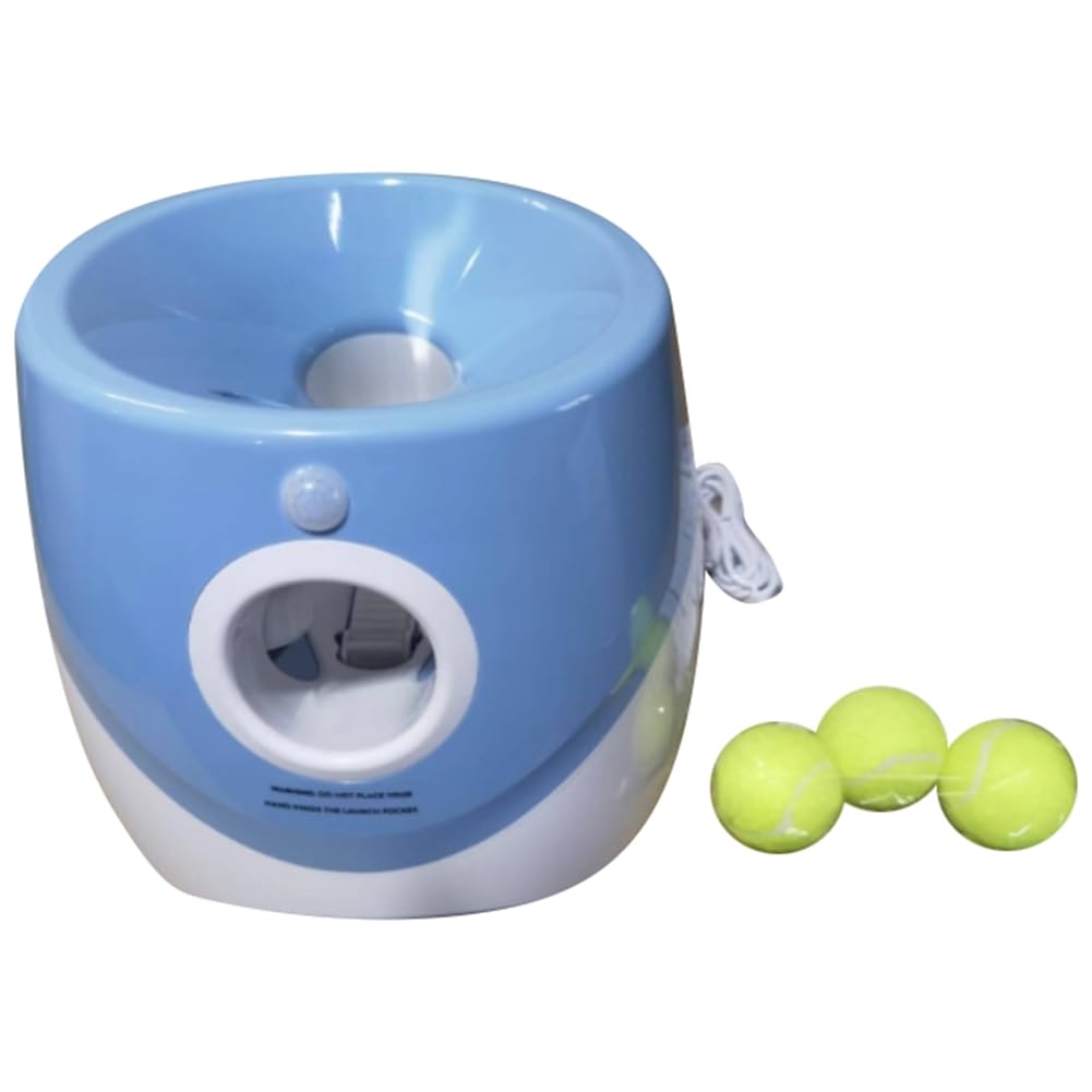 Máquina Interactiva Divertida Catapulta Interactiva Divertida Lanzador de Pelotas de Tenis para Perros Recargable Persigue A Perros Juguetes Automáticos A