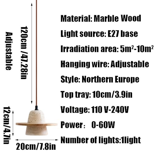 Lampe suspendue à tête unique en marbre pour illuminer vos repas - 7