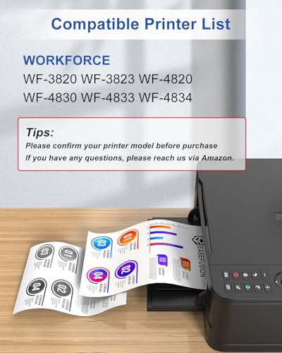 Image of Chip Remanufactured Ink Cartridges Replacement for Epson 822XL 822 XL Ink Cartridges Combo Pack High Capacity Ink Works with WorkForce Pro WF-3820, WF-3823, WF-4820, WF-4830, WF-4833 (5-Pack）