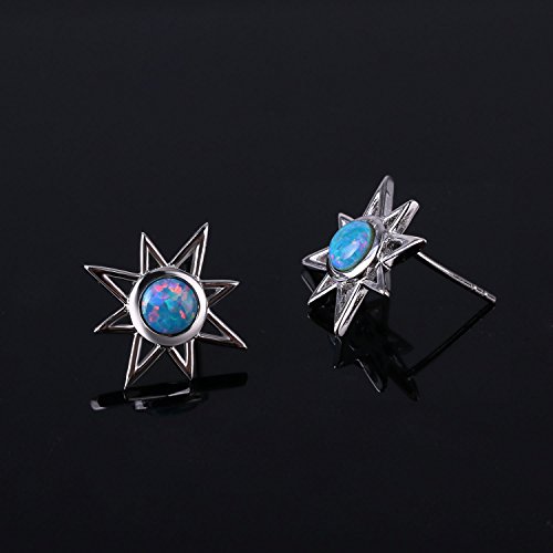 Kelitch 925 Silver Stars Stud-Earrings Handmade Opal Hoop Earrings For Women Jewelry #TOP2