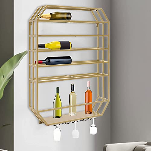 Étagère murale en métal pour bouteilles de vin pour optimiser l'espace - 4