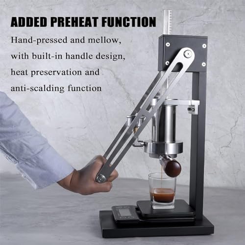 Macchina per caffè Espresso Manuale a Leva con manometro della Pressione dell'olio, Funzione di preriscaldamento per Un caffè Ricco e Delicato a casa o al Bar
