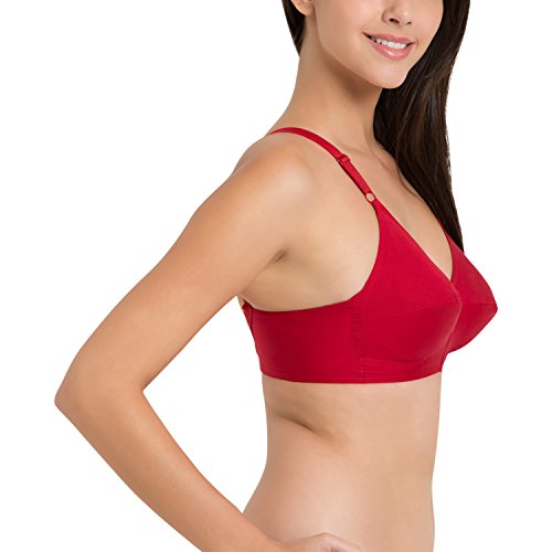 Image of SOUMINIE Women's Cotton Non-Padded Wire Free Casual Full-Coverage Minimizer Bra