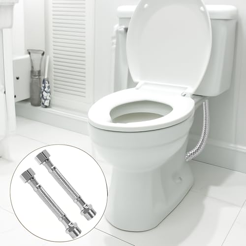 Panzerschlauch 3/8 Zoll, Flexschlauch, 4 Stück Edelstahl Panzerschlauch, Flexibler Wasserschlauch Wasseranschluss VerläNgerung für Wasserhahn Eckventil In Wc, Bad und KüChe(20cm/10cm)