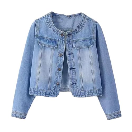 Manteau femme trois quarts manches GUOYUXIAO en jean couleur3