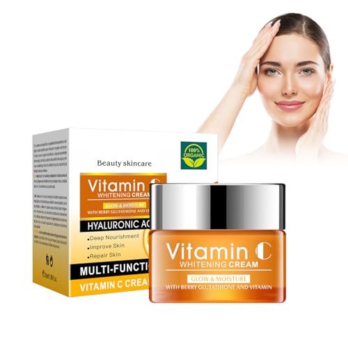 Eazerom 31 Crema Facial de Vitamina C, 50g Ácido Hialurónico y Vitamina C, Crema Hidratante Anti-Edad & Anti-Arrugas Día y Noche Natural para Mujeres y Hombres, Crema Facial Anti-Edad