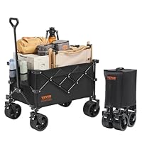 VEVOR Bollerwagen 965 x 600 x 1070 mm Kinderwagen aus 600D Oxford-Stoff mit PVC-Beschichtung Strandwagen 220 L Speicherkapazität max. 150 kg Tragfähigkeit Transportkarre Gerätewagen Handwagen