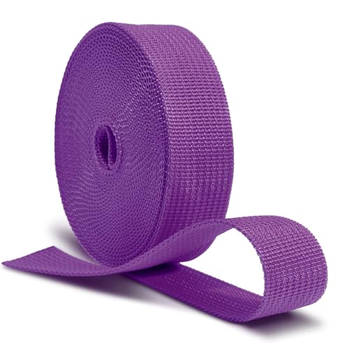 Image of CooBigo 12 Yards Webbing 1 inch & 1.5 inch & 2 inch Polypropylene Webbing Strap 1 Inch 1.5 Inch 2 Inch Wide Webbing Strapping for Bags /Lawn Chair /Pool Solar Cover DIY Crafting