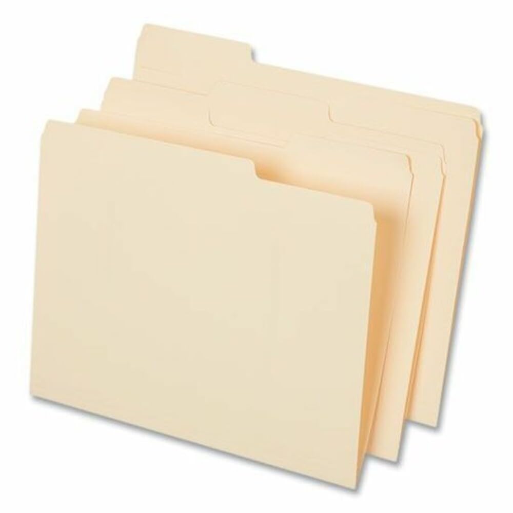 Universal top tab File folders, 1/3-cut tabs: Assorted, Letter Size, 0.75" Expansion, Manila, 50/Box