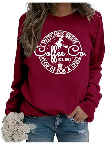 Halloween Witches Brew Coffee Co Sweatshirt Witches Brew Coffee Co Hoodie Vintage Graphic Tees Long Sleeve