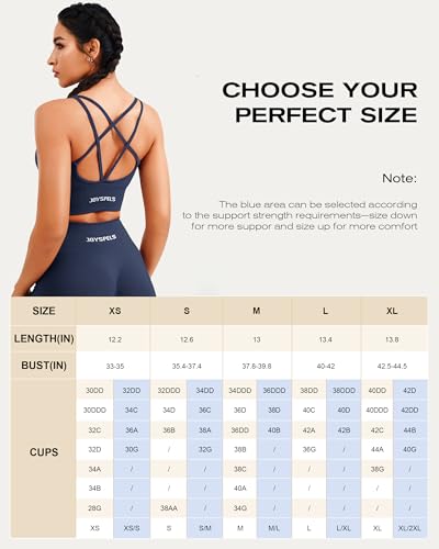 JOYSPELS Women's Sports Bra Seamless Longline 4-Way Stretch Yoga Top with Removable Pads for Gym, Workouts, Running Ocean Blue M - Image 6