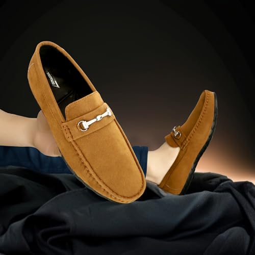 TROTUS Men's Brown Loafers with Soft Cushioned Insole Tan - Image 3
