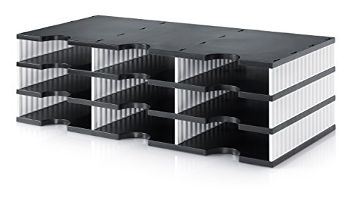 Preisvergleich Produktbild Styro Trio 9 fach Dokument Station Weiß / Schwarz