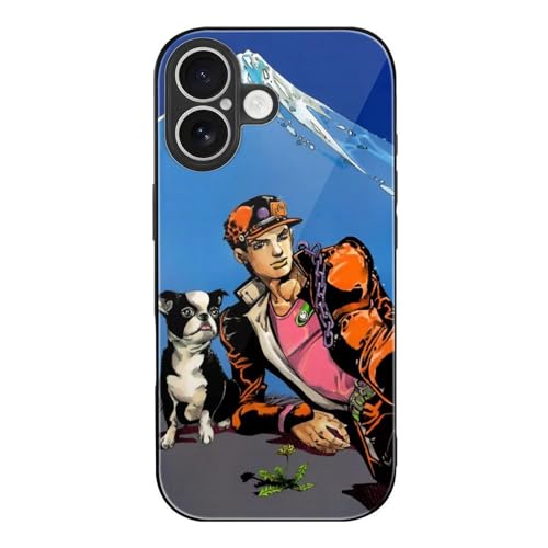 iPhone17用ケース ジョジョの奇妙な冒険 イギー アイフォン17用ケース スマホケース TPU 背面ガラス 耐久性 おしゃれ