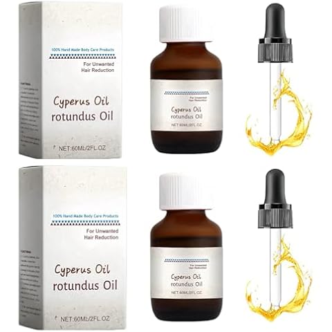 (2PCS) Cyperus Oil, Rotundus Oil for Hair Removal, 60ml Natural Cyperus Oil with Dropper, Reducing Body Hair Growth Cover
