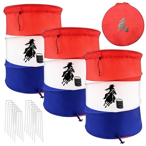 X-Kingsun 3Pack Equine Tight Turn Barrel 24x34In Flex Barrel Racing Turn Barrel for Barrel Horse Practice Competition
