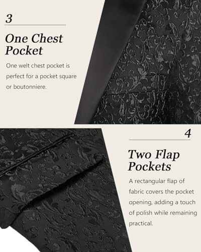 image for COOFANDY Men's Floral Party Dress Suit Stylish Dinner Jacket Wedding B