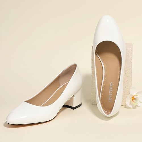 Image of SKYSTERRY Women's Low Heel Dress Pumps Shoes 2 Inch