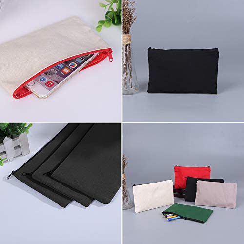 20 Stks DIY Canvas Etui, Canvas Make-up Tas, Sublimatie Blanks, Canvas Potlood Etui, Katoenen Tassen, DIY Ambachtelijke… - Afbeelding 3