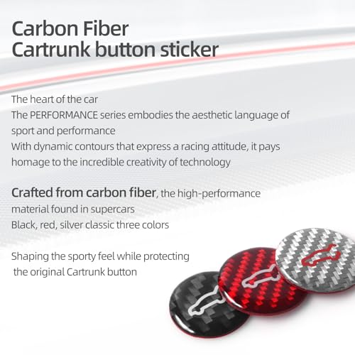 Image of BETTERHUMZ Rear Trunk Switch Sticker Compatible with Tesla Model 3 Highland 2024 Model Y Juniper 2025 2026 Carbon Fiber Liftgate Close Button Trim Interior Decor Accessories (Black)