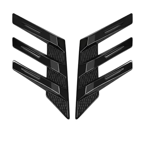 Fiknonk 2 PCS Car Rear Window Louver Decals, Streamlined Wind Blade-shaped Racing Style Trim, PTU Glossy Black Waterproof Self-adhesive, Universal for Most Cars SUVs Trucks (Black)
