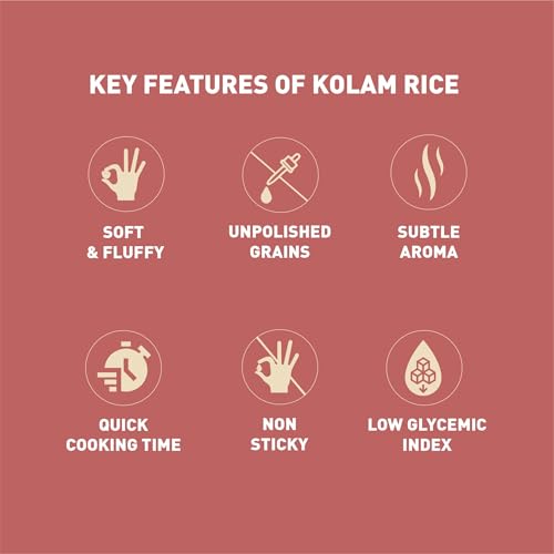 Image of Zama Organics Kolam Rice 10kg | Kolam Rice for Cooking | Aromatic and Naturally Aged Rice | Cooking Rice | Pouch (5kg Pack of 2)