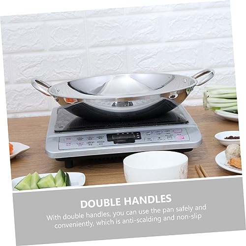 Wok de acero inoxidable con doble mango miniatura 4