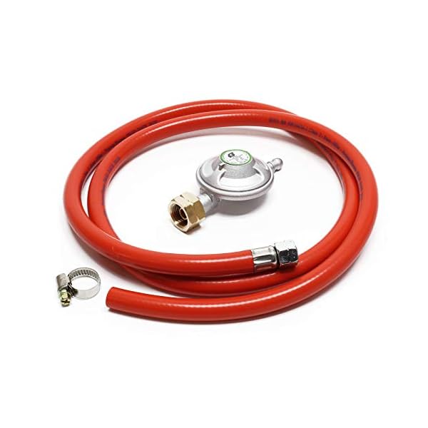 Wiltec Campingkocher Set mit Gaskocher, Gasschlauch und Druckregler 28 mbar für Italien Outdoor Camping Gaskocher Set – Bild 3