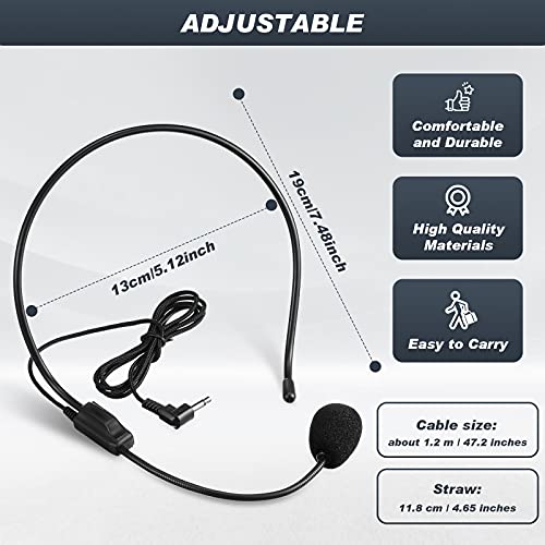 Boao 4 Pieces Headset Microphone, Flexible Boom For Voice Amplifier Not Phone Or Pc, Teachers, Speakers, Singer, Dancer, Coaches, Presentations, Seniors #TOP3