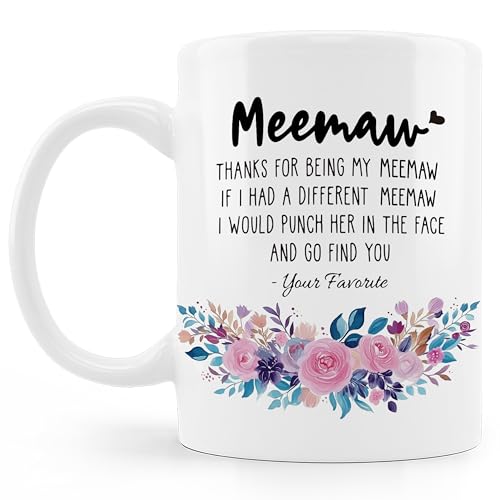 Meemaw Coffee Mug,Meemaw Gifts,Funny Tea Mugs,Birthday Christmas Gifts for Meemaw,Color Meemaw Coffee Mug 11Oz