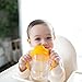 Dr. Brown's Baby's First Straw Cups, Training Cups with Weighted Straw, Vintage Yellow and Coral, 6m+, Set of 2