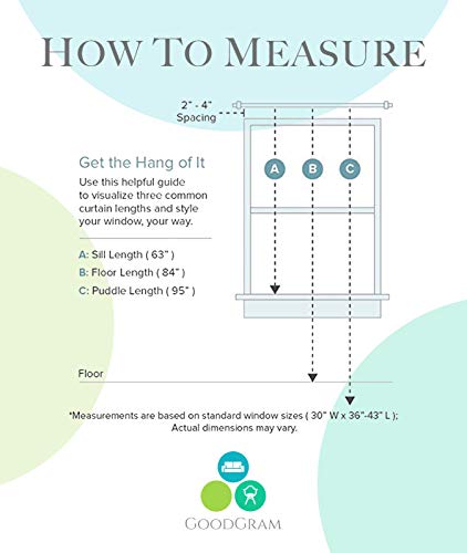 Goodgram 2 Pack Sparkle Chic Thermal Room Darkening Curtain Panels - Assorted Colors & Sizes (White, 84 In. Long) #TOP5