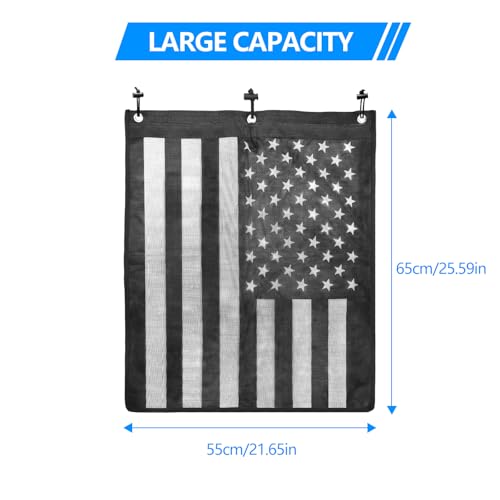 Image of Universal Trash Sack ATV UTV Mesh Trash Bag Large Storage Bag Teslin Compatible with Polaris RZR, CFMOTO, Can-Am, Teryx, Arctic Cat, Golf Cart, Pioneer, Boat(American Flag Print)