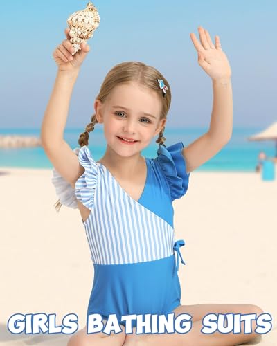Image of Mioglrie Toddler Baby Swimsuit Girl Bathing Suit Girl 2T 3T 4T 5T 6T Girls One Piece Swimsuits Color Block Swimwear
