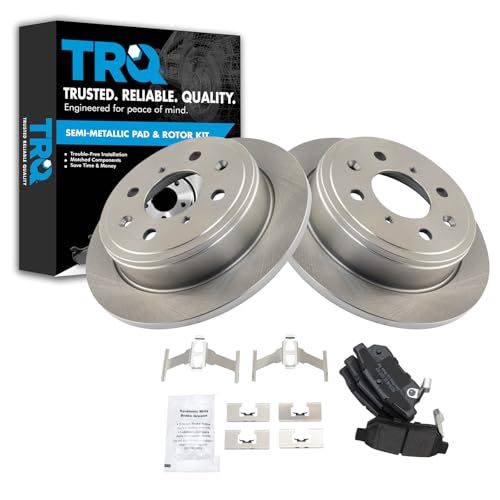Image of TRQ Rear Brake Pad and Rotor Set Semi Metallic Rotors