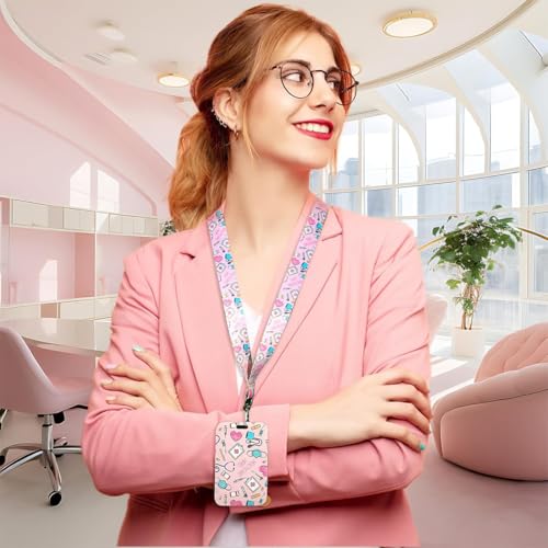 JEYORZY Ausweishalter mit Umhängeband - Ideal für medizinische Krankenschwestern, Büro, Schule, Damen und Herren zum Tragen von ID-Karten und Handys