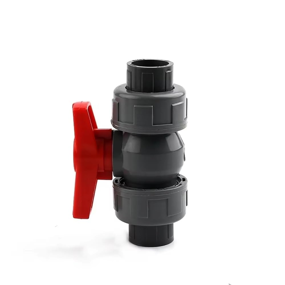 Raccordo Con Valvola A Sfera In PVC Da 1 Pezzo, 20-110 Mm, Valvola Dell'acqua Con Collegamento A Colla For Irrigazione Del Prato Del Giardino Dell'acquario(Grey,Inner Dia 63mm)