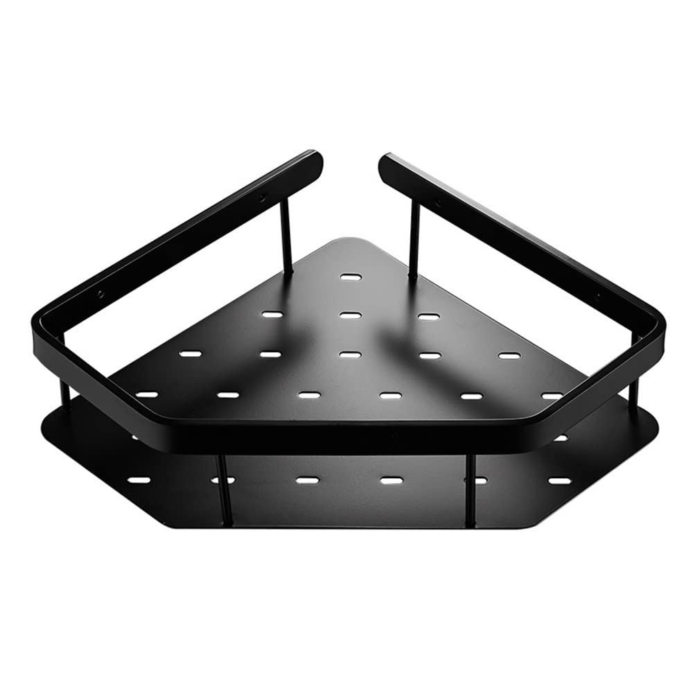 Corner Shower Caddy Solid Brass Bathroom Shelves Black Shower Corner Shelf Wall Mount Shampoo Storage Shelf Rack Bathroom
