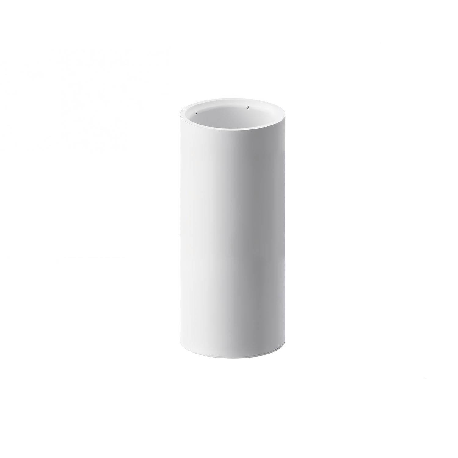 COSMIC Architect SP Vaso Portacepillos para Encimera de Baño con Diseño Circular y Minimalista. Soporte para Cepillos de Dientes Fabricaso en Metal de Color Blanco Mate