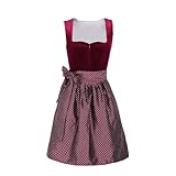 Dirndl Damen Retro Dirndelkleider Midi Trachtenkleid Trachtenmode Dirndl Komplettsets Lang Festlich Dirndlkleid Grosse GröSsen Dirndlbluse Oktoberfest Kostüm Inkl. DirndlschüRze Dirndlbluse, XL