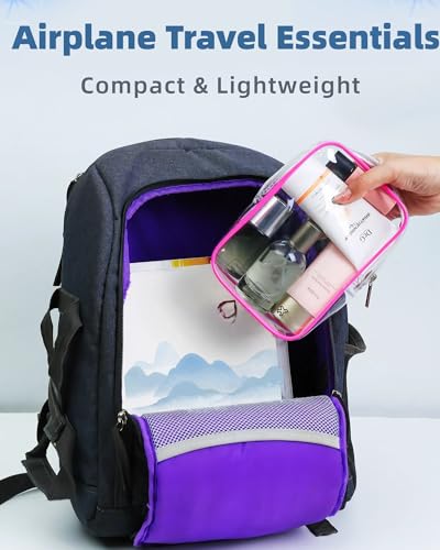 Packing Cubes Quart Size Travel Bag Tsa Approved Clear Toiletry Bag Small European International Must Haves Long Flight Airplane Essentials (2, Pink, Clear) 11 Packing Cubes Quart Size Travel Bag Tsa Approved Clear Toiletry Bag Small European International Must Haves Long Flight Airplane Essentials (2, Pink, Clear) - Image 5
