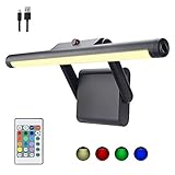 LUXSWAY Rechargeable Picture Light,Wireless Painting Lights,12 Colors Changing Artwork Lights with Rotate Head,10000mAh Display Art Lighting for Dart Board Poster Gallery
