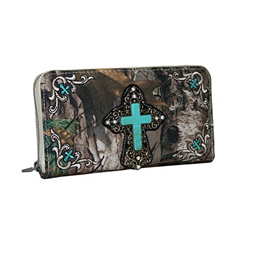 Western Rhinestone Studs Cross Handbag Purse With Matching Wallet4