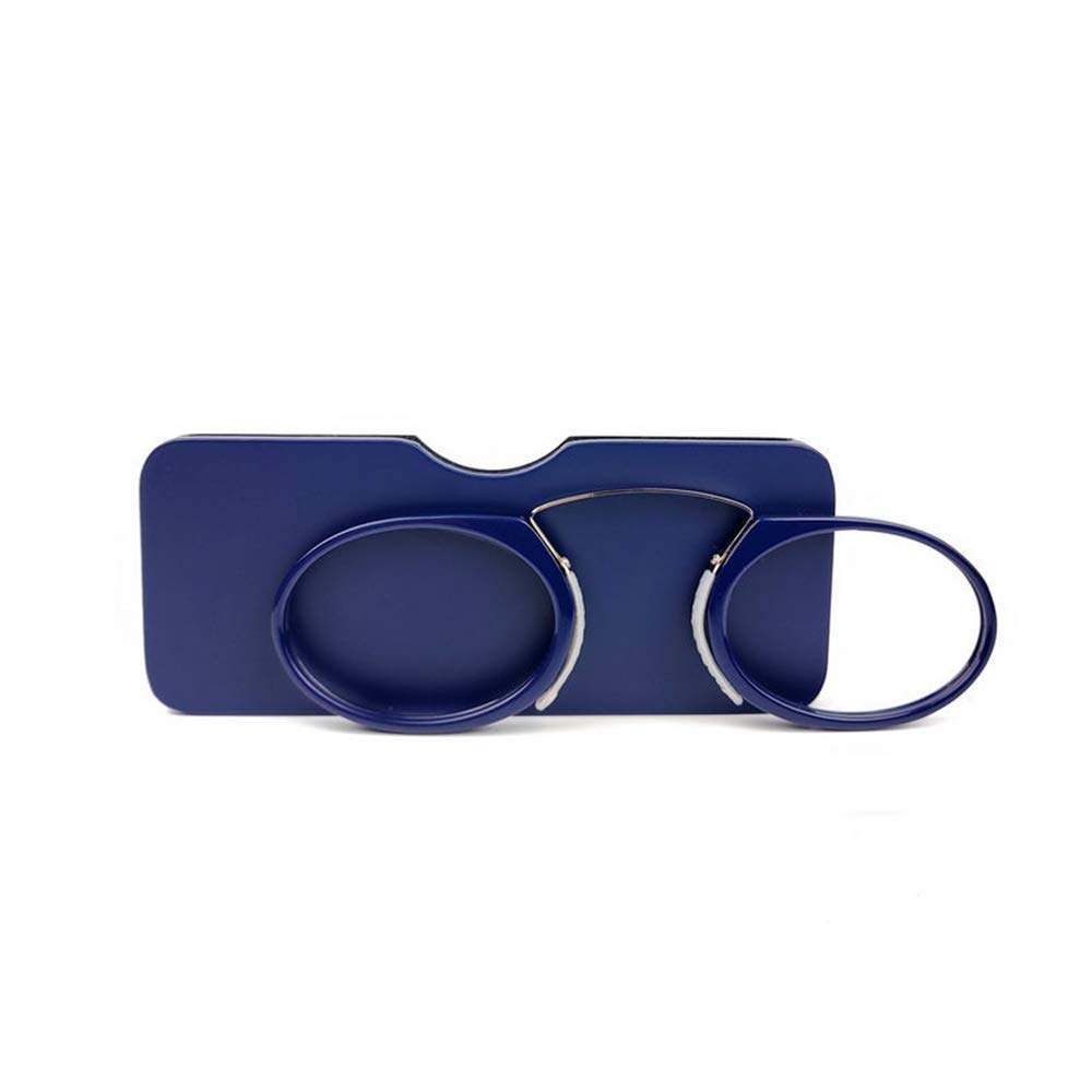 MMOWW Gafas de lectura unisex, Diseño de nariz de clip, Antideslizante, Compactas (Azul, +2.0)