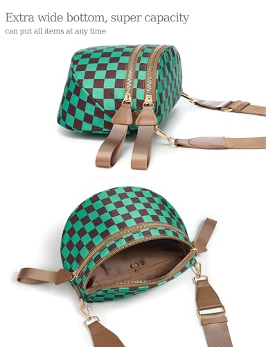 Image of FEIBOON Spacious Checkered Nylon Crossbody Bag Bum Bag Handbags Wallets for Women
