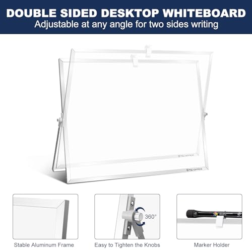 Image of TSJ OFFICE Small White Board - 18 X 14 Inches Silver Framed Dry Erase Board